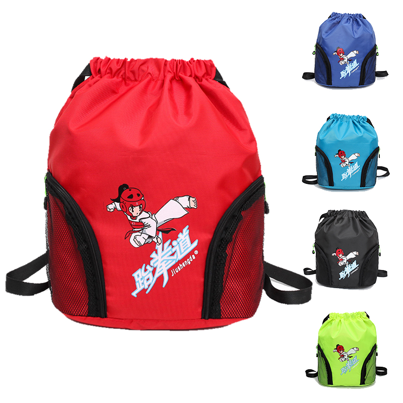 When the season new children taekwondo bag double shoulder back martial arts loose package nylon draw rope bag batch custom-can print 