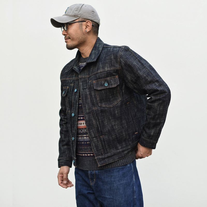 Dip Sauce 20oz Heavyweight Year of the Snake White Suzhen Denim Jacket Bamboo Yarn Double-Dyed Selvedge Denim Amekaji Dip Sauce 20oz Heavyweight Year of the Snake White Suzhen Denim Jacket Bamboo Yarn Double-Dyed Selvedge Denim Amekaji