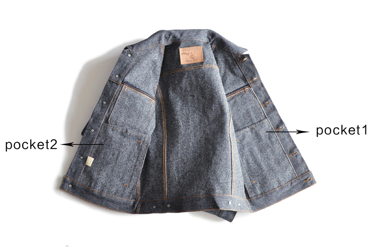 Dip nước sốt hạt tiêu muối áo khoác nặng retro bông denim jacket dụng cụ áo khoác áo đỏ tai