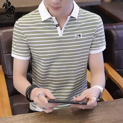 Ralph middot Lauren Polo flagship store official summer short-sleeved T-shirt men's lapel striped polo shirt pure cotton half-sleeved T-shirt men's