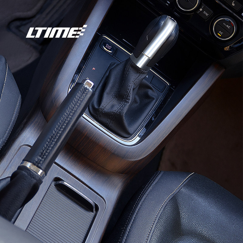 New speed Teng interior modification center control decorative gear panel hand brake rest area Carbon fiber peach wood gear frame