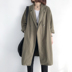 Windcoat của phụ nữ cổ trung dài phù hợp với một nút xuống vào mùa xuân và mùa thu cardigan lỏng lớn đang tinh khiết màu khí giản dị áo khoác 