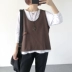 Mùa xuân và mùa thu mới hoang dã không tay ngoài áo cotton cổ tròn áo thun vest nữ vest vest vest áo khoác nữ hot trend 2021 Áo vest