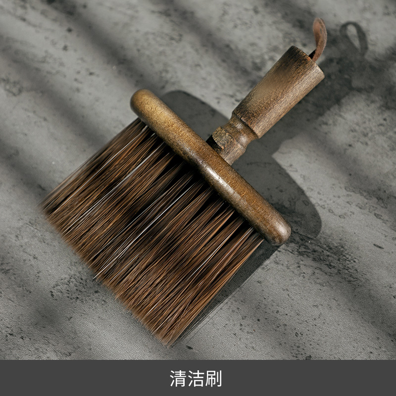 Coffee Powder Bar Counter Cleaning Brush, Tabletop Powder Residue Dust Cleaning Tool, Household Solid Wood Broom Cleaning Brush Tool