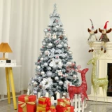 Рождественская елка для дома, упаковка 1,5/1,8/2,1/3 м, 4 зашифрованных белых флока, падающий снег, Рождественское скандинавское украшение