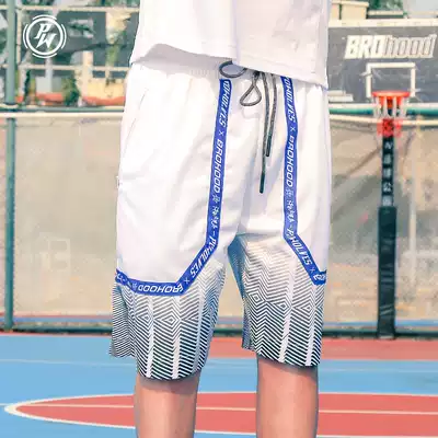PW sweat cross brother tire pattern gradually five points basketball shorts men loose fitness running quick dry breathable Street