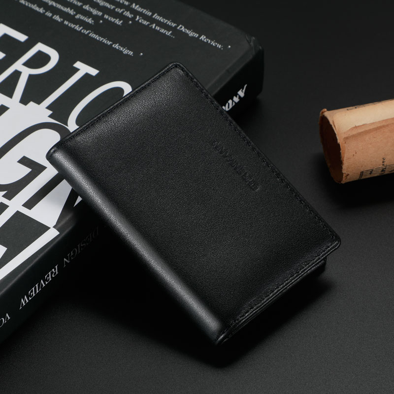 Ehrenmann Head Layer Bull Leather Name Sheet Clip Men Business Large Capacity Business Card Bag Women Genuine Leather Card Bag-Taobao