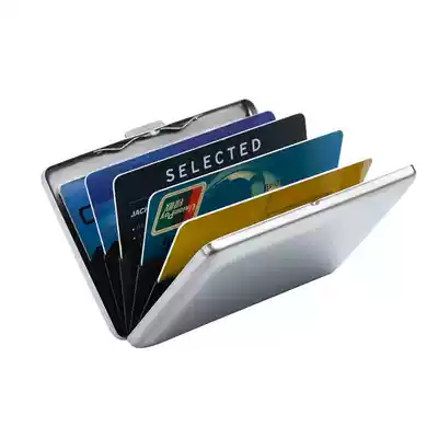 Anti-theft brush metal card bag men and women stainless steel card box card box large capacity multifunctional original