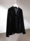 The Xiaohan Pavilion Elegant and Luxurious Silk Velvet V-Neck Single-Breasted Shirt Top for Women Sye860791Ag