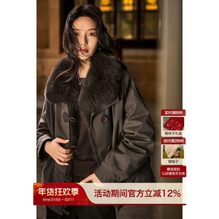 Xiaohange winter lamplighter daunenjacke mit abnehmbarem fuchspelzkragen 95 weiße gänsedaunenjacke im parka-stil