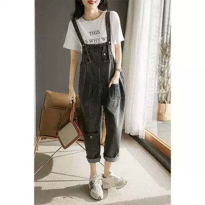 Laughing Han Pavilion age reduction thin cotton father pants loose denim baby bag pants thin women Summer KZL460263AG