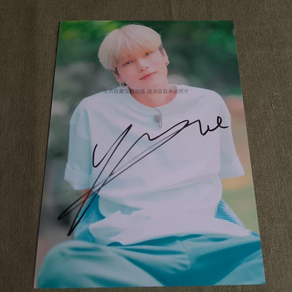 Сигнатура участника коллектива ATeez фото 7 дюймов Джин Хон Джонг Парк Сынхуа Чжэн Вашон автограф без печати