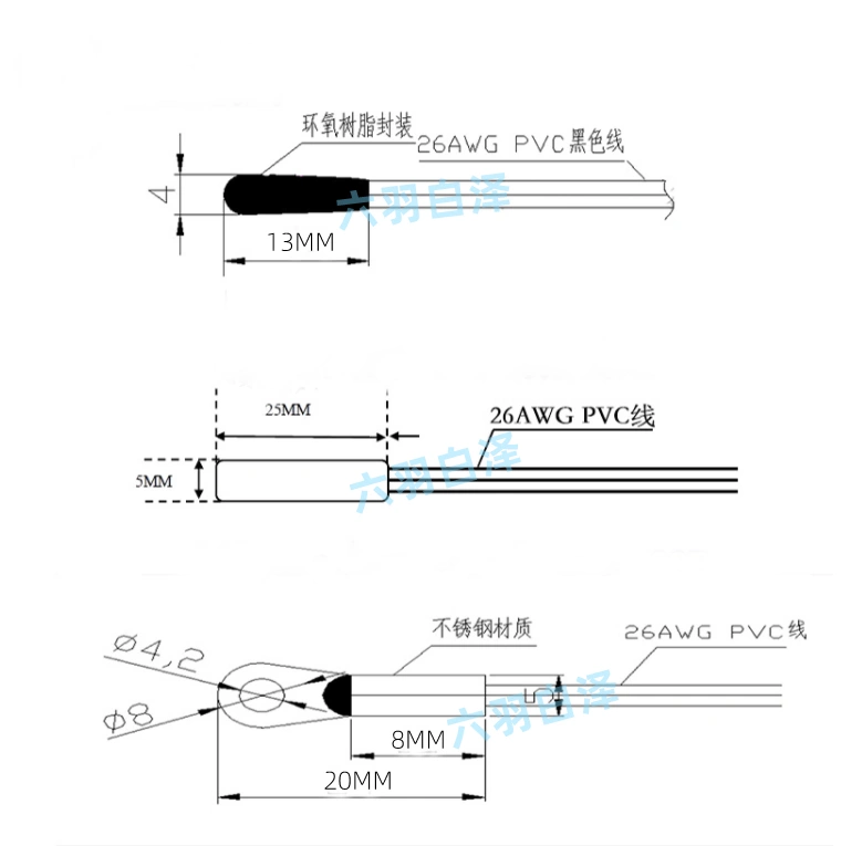 Cảm biến nhiệt độ chính xác NTC thermistor 1% Đầu dò nhiệt độ 5K10K15K20K50K100K200K cảm biến nhiệt độ phòng dau do nhiet pt100