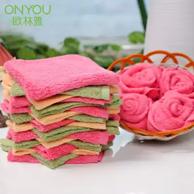 5 strips of Olin bamboo fiber towel cleansing small square towel soft absorbent towel counter same MJSD