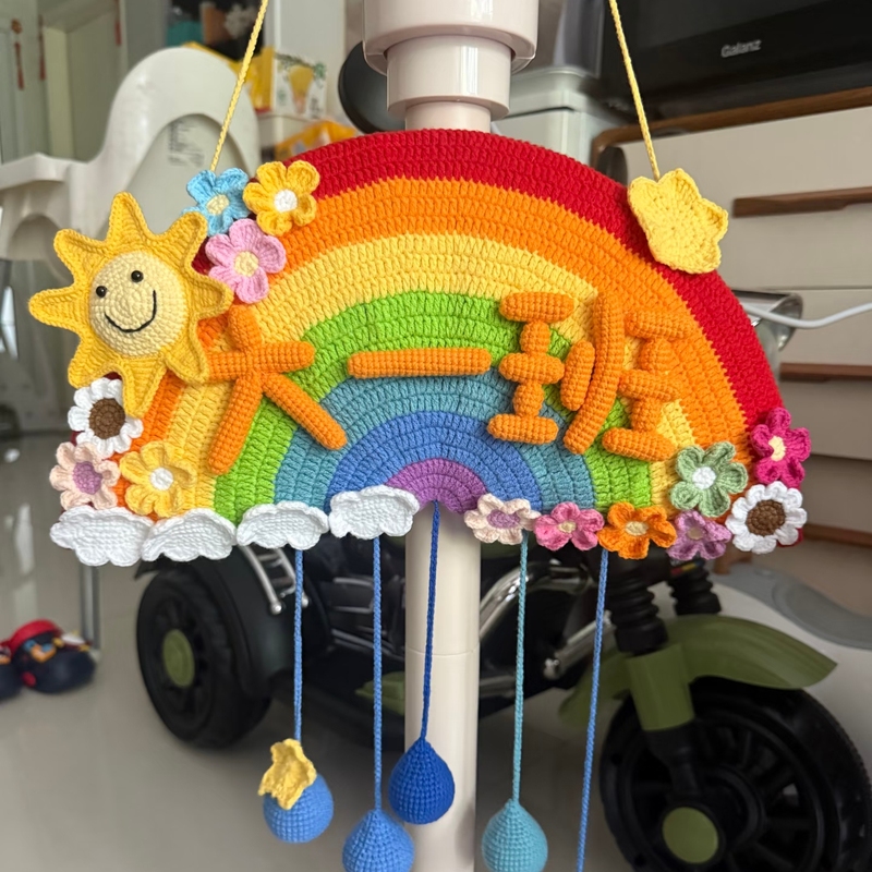 DIY Rainbow Class Name Tags, Yarn Crochet, Homemade Gifts, Cute Finished Product Material Kits, Handmade Gifts for Kindergarten DIY Rainbow Class Name Tags, Yarn Crochet, Homemade Gifts, Cute Finished Product Material Kits, Handmade Gifts for Kindergarten