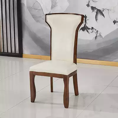 Hotel dining room solid wood plus soft bag chair New Chinese solid wood dining chair Cloth Piyi soft bag armchair with baby bag