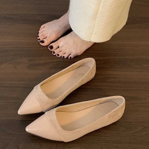 New Flat Shoes, Pointed Toe Single Shoes, 2025 Spring Versatile Commuter Shoes, Slip-On Shallow Mouth Shoes, Women's Shoes, French Style