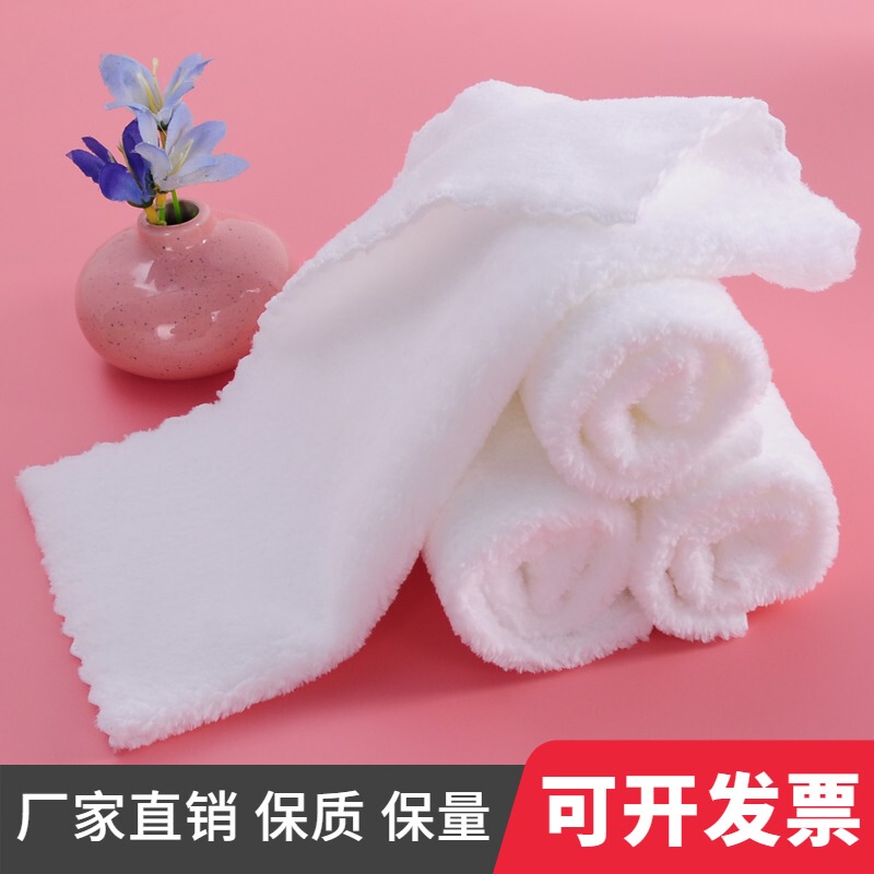 Hotel White Small Square Towel Lazy Rag Dual-Use for Dry and Wet Purposes Lint-Free Restaurant Kindergarten Hand Towel