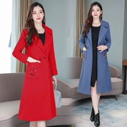 Áo len nữ trung niên dài phần phiên bản Hàn Quốc 2019 len mới mùa thu và mùa đông thêu áo len cashmere - Áo Hàn Quốc