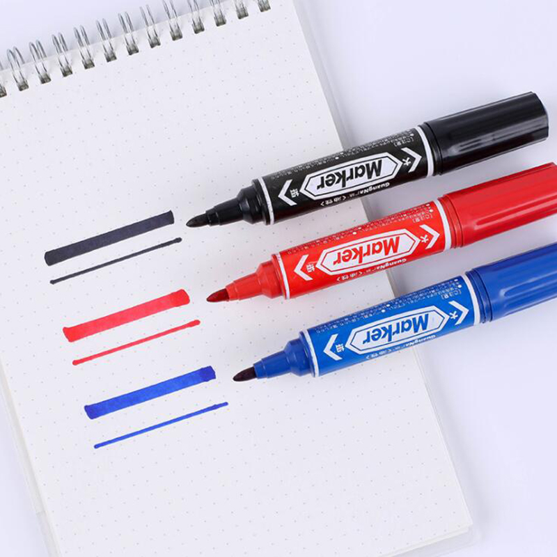 10 large double headcount pens red blue black color plus rough cut focus oily without dropping color plus ink supplement