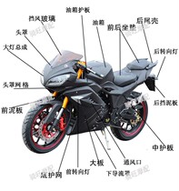 Xinling horizon R2 motorcycle full set of shell accessories Guowei 250 sports car Big Board head cover car shell decoration net