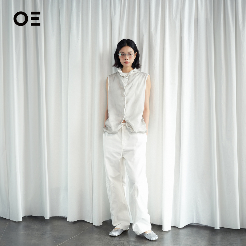 Organic Emotion Double-Layer Tulle Design DIY Aluminum Wire Sleeveless Shirt Vest Old Money Style Women's Oe