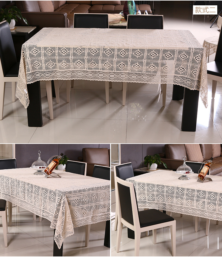 New Countryside Sinh thái rỗng bông handmade bảng crochet vải khăn trải bàn khăn trải bàn tròn bảng vải rèm vải nền - Khăn trải bàn khăn trải bàn trắng trơn