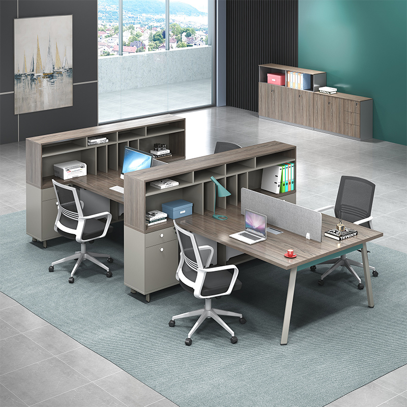 Staff Desk Chair Composition Financial Desk Brief Modern Screen Work 2 4 6 Personnel Station Office Furniture