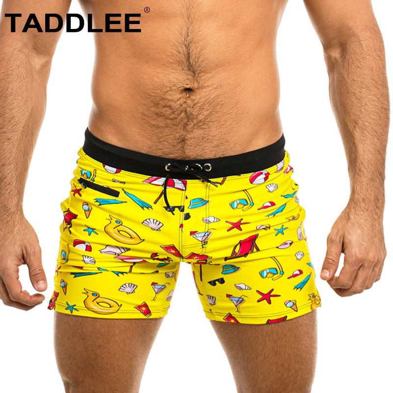 TADDLEE swim trunks men's anti-embarrassment quick dry five points men's swimsuit soaking hot spring tide brand riot flat angle swimming trunks