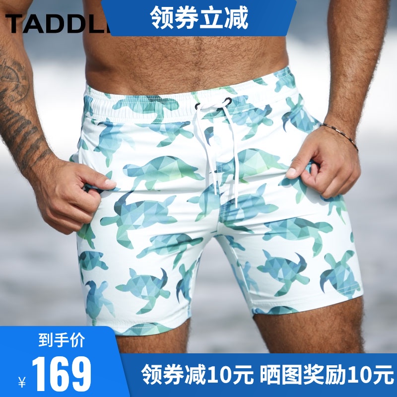 TADDLEE beach pants men's quick-drying loose sports shorts vacation seaside spa surf boxer men's swimming trunks