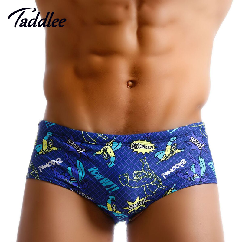 TADDLEE Tide Men's Swimming Pants Triangle Men Waterproof And Awkward Cartoon Swimming Pants Adult Printed Beach Spa