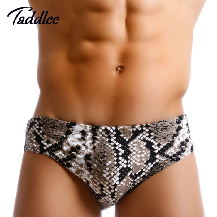 TADDLEE Sexy Men's Triangle Swimming Pants Wave Men's Fashion Swimming Pants Adults Low Waist Speed Dry Flowers Tight Spa