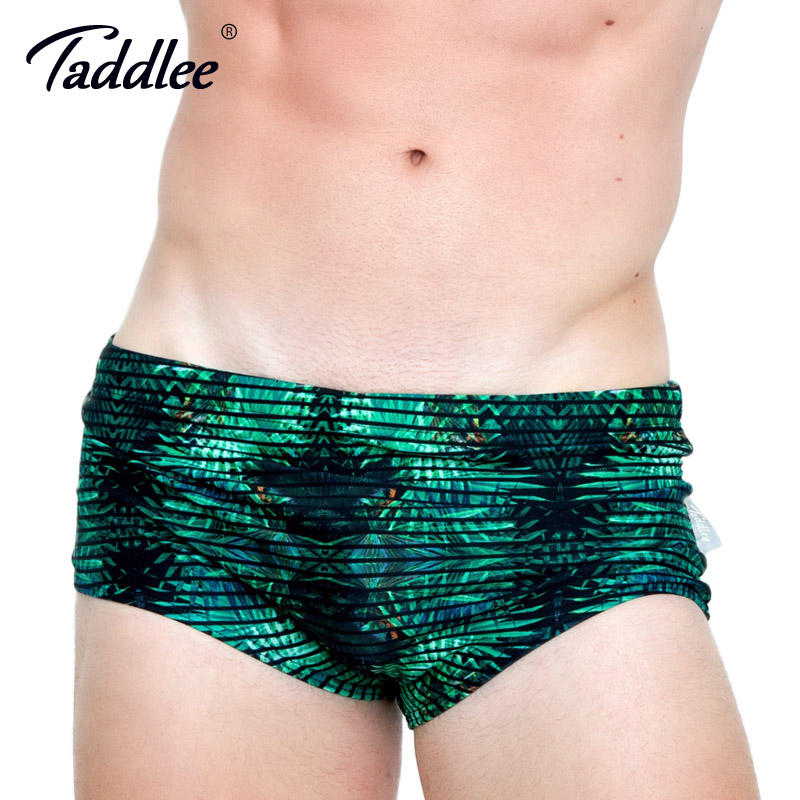 TADDLEE swimming trunks Men's flat angle fashion trend men's swimming trunks hot spring print waterproof plus fat plus large shorts