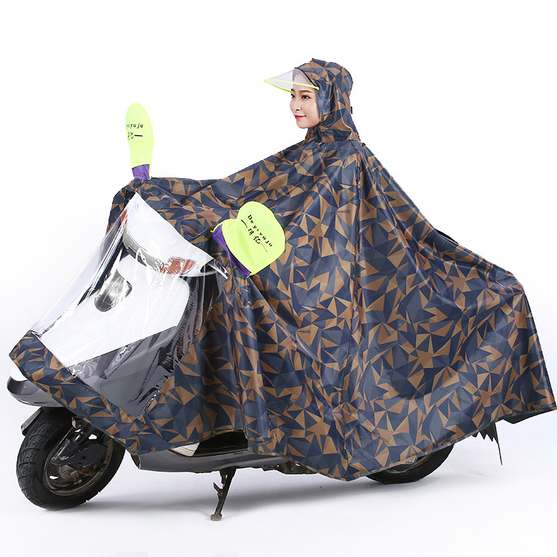 De Yi Electric Vehicle Raincoat for Women and Men, Thickened Double-Person Adult Waterproof Riding Korean Fashion Motorcycle Rain Poncho
