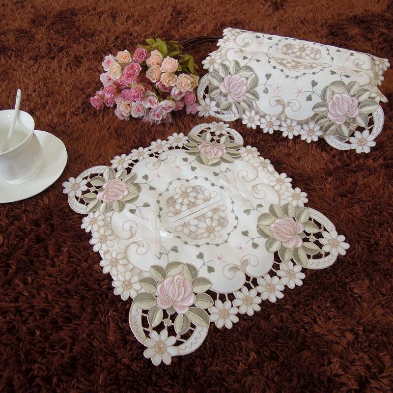 Pastoral fabric exquisite embroidery paper draw paper draw, napkin box set car with paper towel box set paper towel