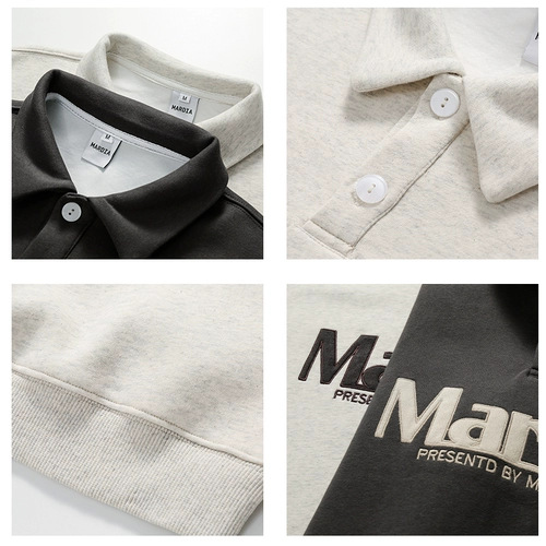 Ретро лонгслив для отдыха, футболка polo, рубашка, толстовка для влюбленных, в американском стиле, с вышивкой, оверсайз