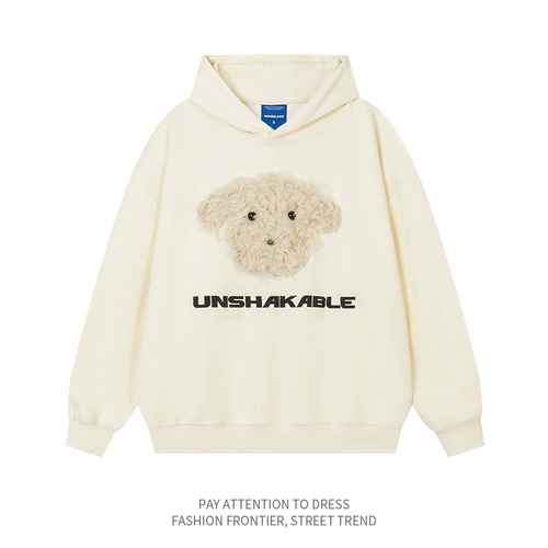 Бархатная абрикосовая толстовка с капюшоном, балахон для отдыха, в американском стиле, свободный крой