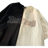 Летняя ретро дизайнерская футболка с коротким рукавом для отдыха для влюбленных, европейский стиль, тренд сезона, с вышивкой, оверсайз