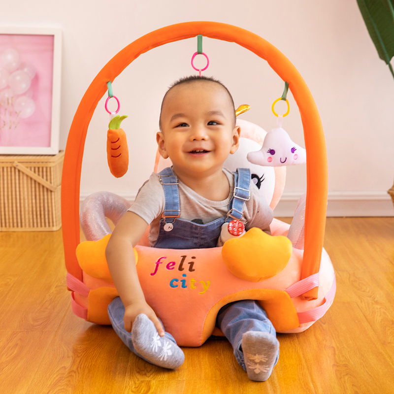 Baby School Chair 4-5 Months Baby Practice Sitting without injury Crest Studs Anti-Fall God Instrumental Baby Seat Small Sofa-Taobao