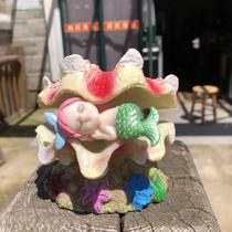 Mermaid ornaments shell conch aquarium fish tank decoration landscaping resin crafts hermit crab climbing creative small