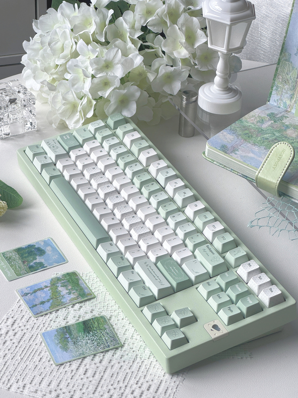 Dokilab - Little Cotton Bud Simple and Cute Light Green Original Factory Highly Personalized Keyboard Keycaps Magnetic Switch Keycaps