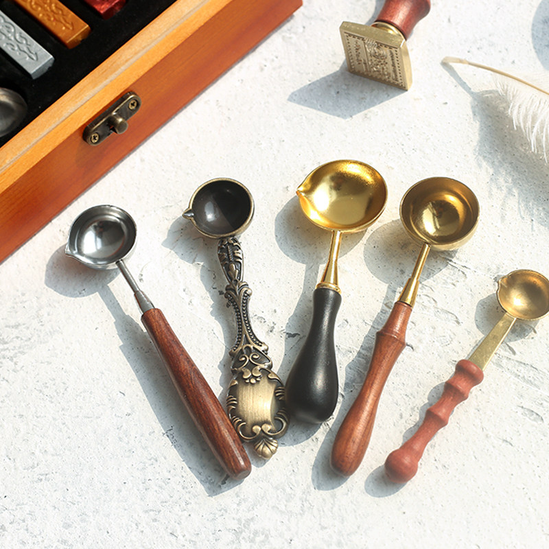 Fire paint spoon fire paint seal special spoon fire paint wax particle tool stainless steel spoon retro sealing wax fire paint seal spoon