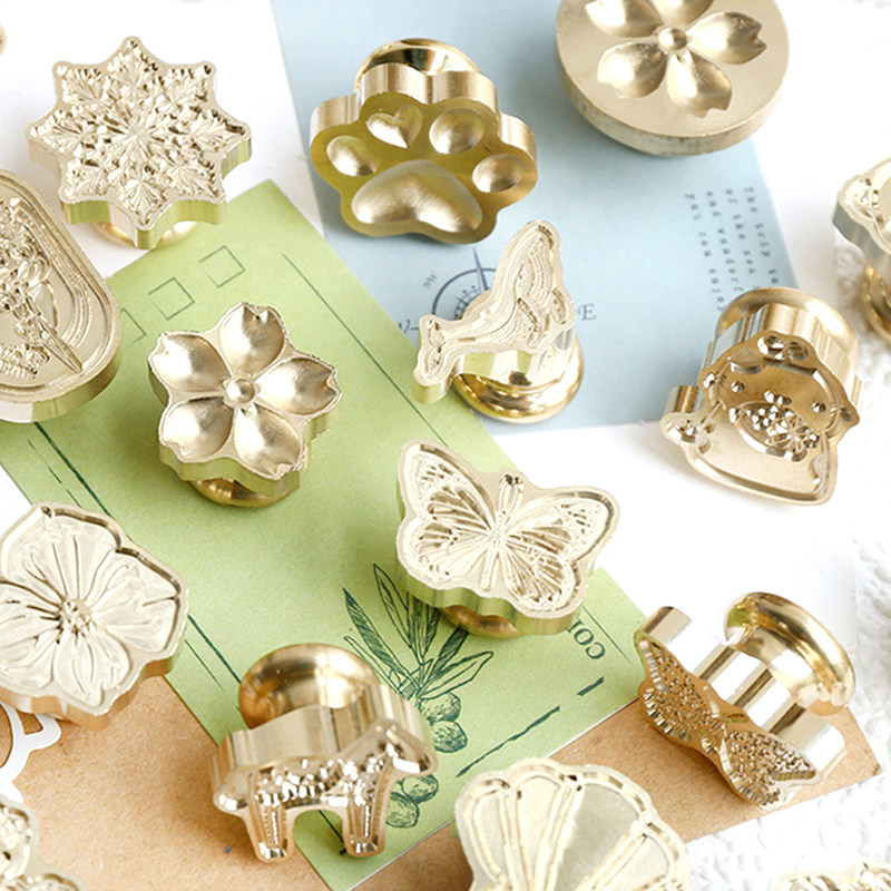 Fire paint seal chapter head retro butterfly fire paint seal shaped envelope invitation hand account DIY embossed fire paint chapter head