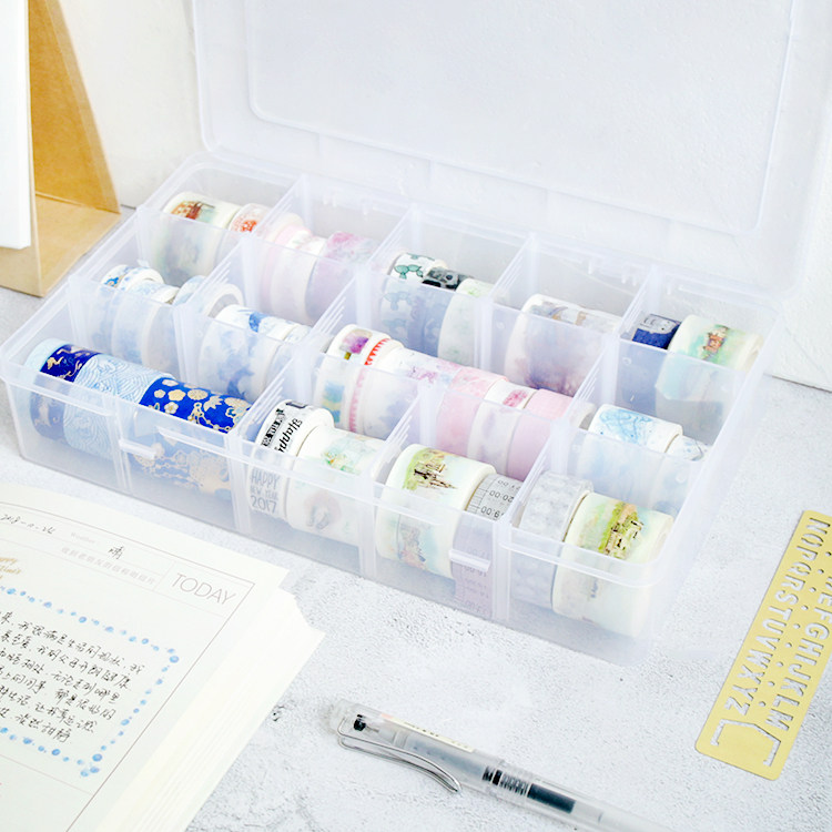 And paper tape box and paper tape storage box desktop sundries box creative tape seat transparent hand account finishing box