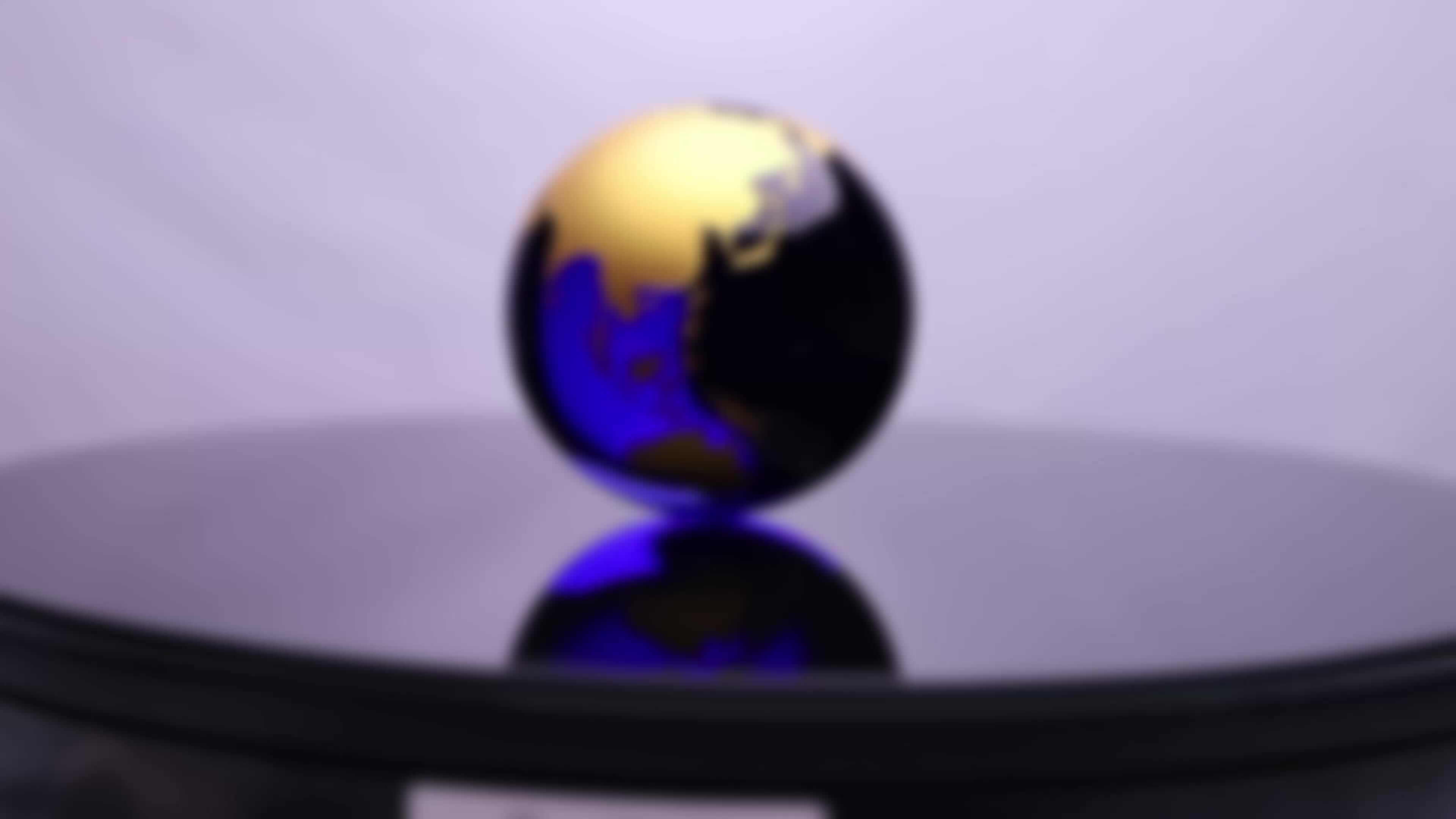 Decorative Blue Glass World Globe - Crystal Earth Globe with