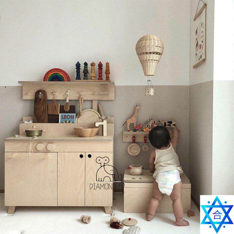 INS hands-woven hot air balloon childrens room decoration