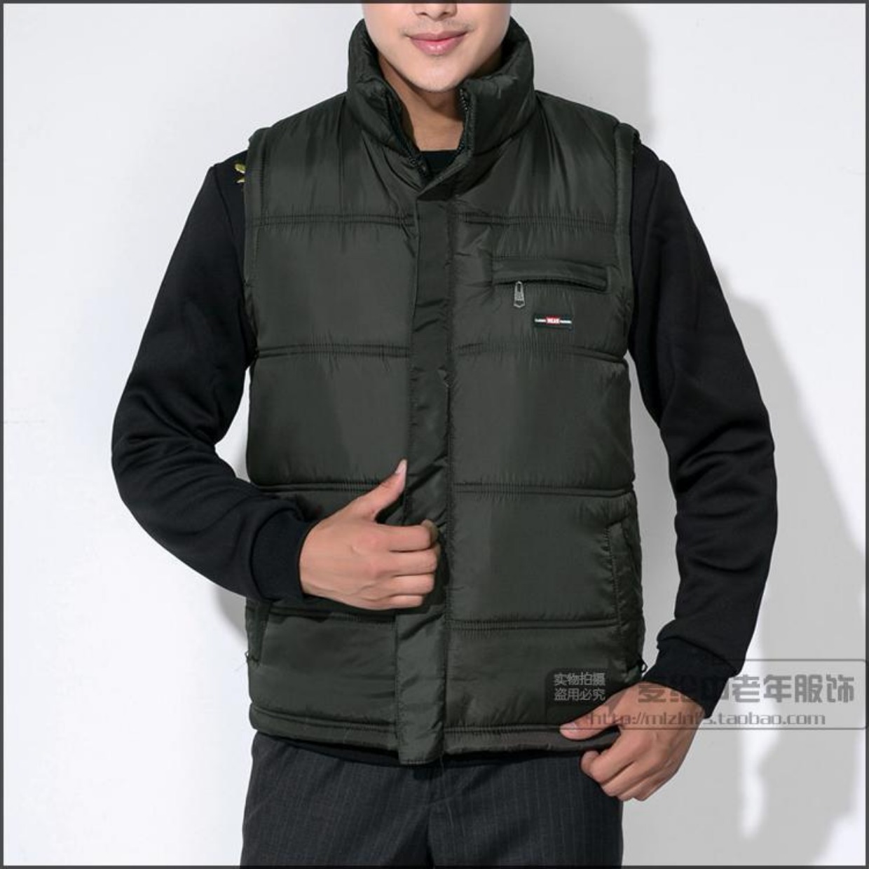 Áo vest nam trung niên cotton lạc đà mùa thu và mùa đông cha áo sơ mi trung niên cotton vest vest đứng cổ áo ấm khoác vest nam
