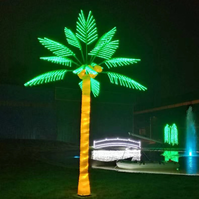 LED simulation coconut tree light outdoor waterproof decorative lantern coconut tree high imitation Hainan coconut tree luminous tree light