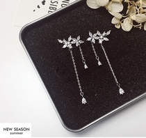 Hong Kong (designer) RVY 2021 new earrings female Korean tide temperament earrings small flower long ear clip