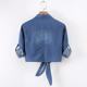 ການຈັບຄູ່ dress spring and summer denim thin shawl women's short top knotted mid-sleeve small coat cardigan ເຄື່ອງນຸ່ງປ້ອງກັນແສງແດດ